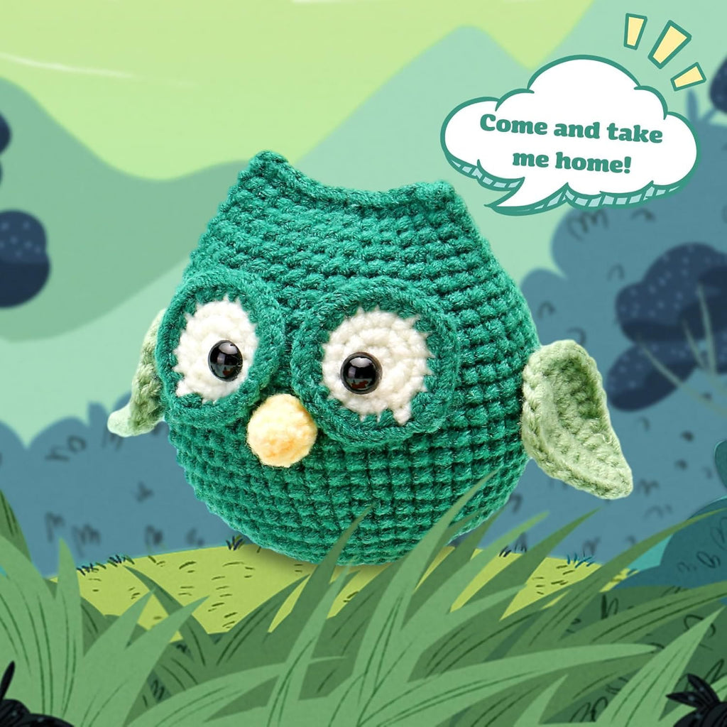  Handmade Green Owl Crochet Kit - Diy Craft Art For Beginners |  Nice Home Decoration  - image 1