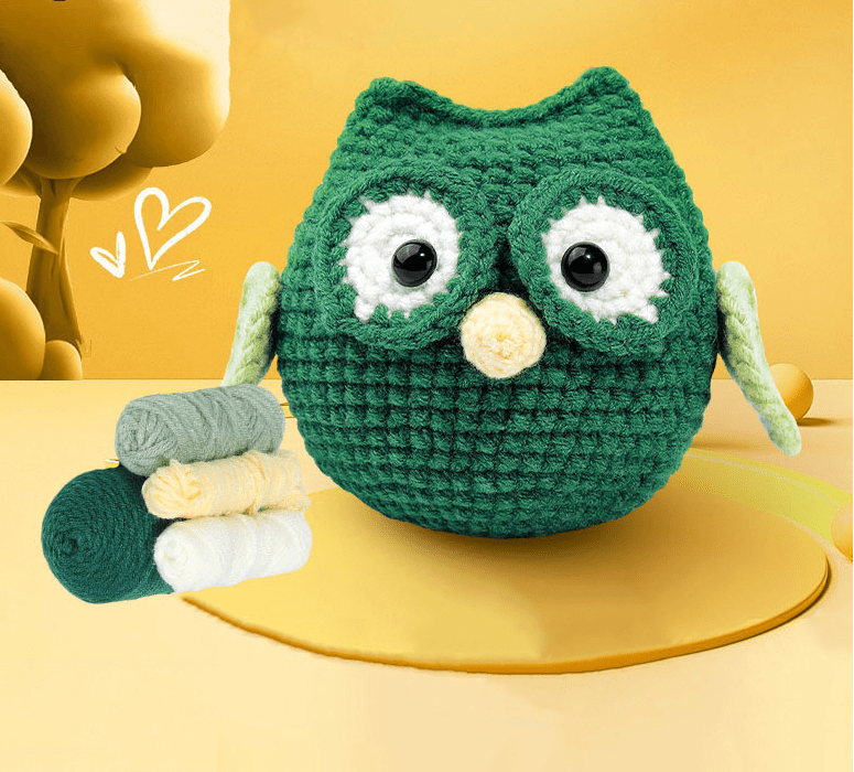 Handmade Green Owl Crochet Kit - Diy Craft Art For Beginners |  Nice Home Decoration  - Green Owl Crochet Kit - image 0