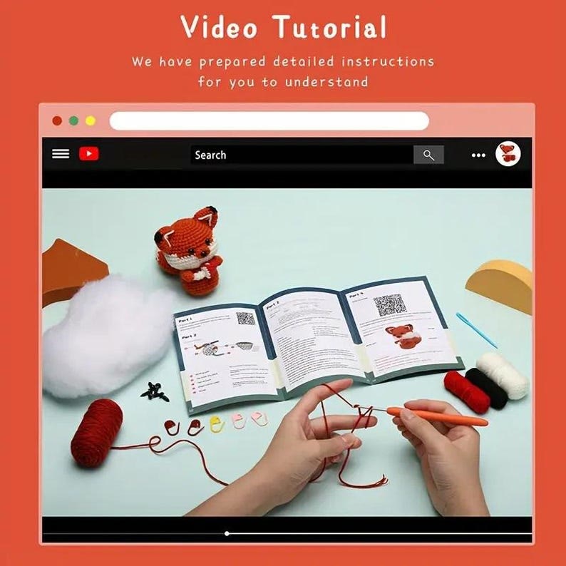  Handmade Little Fox Crochet Kit - Crochet Starter Kit Gift | Adorable Home Ornament - image 6