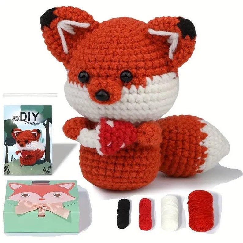  Handmade Little Fox Crochet Kit - Crochet Starter Kit Gift | Adorable Home Ornament - image 3