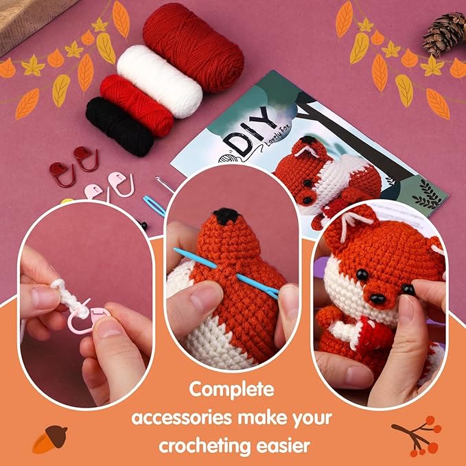  Handmade Little Fox Crochet Kit - Crochet Starter Kit Gift | Adorable Home Ornament - image 5