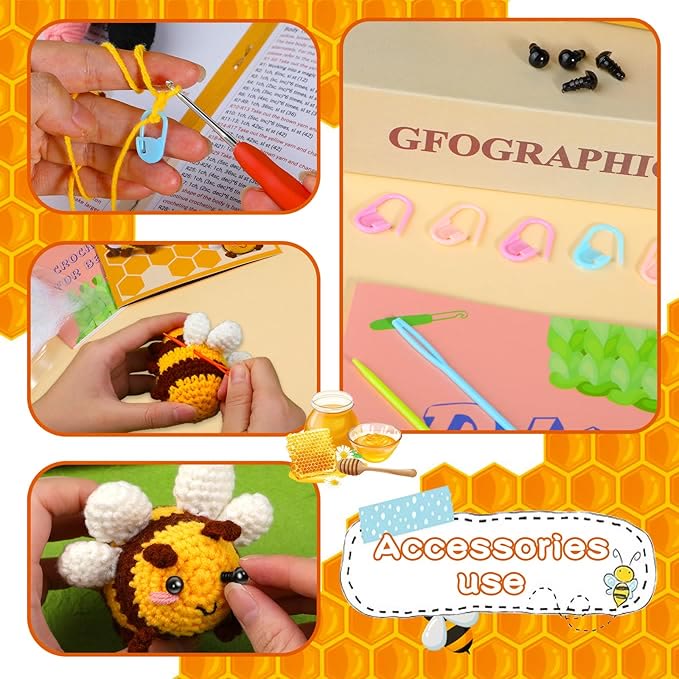  Handmade Bee Crochet Kit - Lovely Holiday Gifts | Needles Animal Craft  - image 3