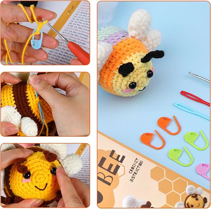  Handmade Bee Crochet Kit - Lovely Holiday Gifts | Needles Animal Craft  - image 4