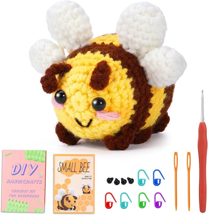  Handmade Bee Crochet Kit - Lovely Holiday Gifts | Needles Animal Craft  - image 1