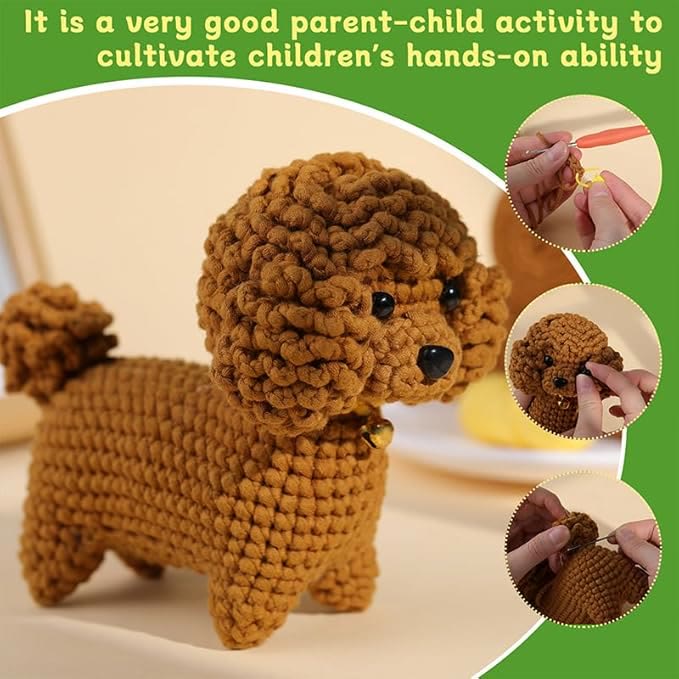  Handmade Teddy Dog Crochet Kit - Great Gifts For Dog Lovers | Diy Puppy Crafting Set - image 3