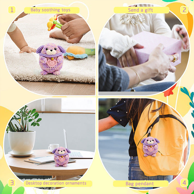  Handmade Petty Dog Crochet Kit - Cute  Puppy Gifts For Lovers |  Fashion Bagpack Accessories  - image 6