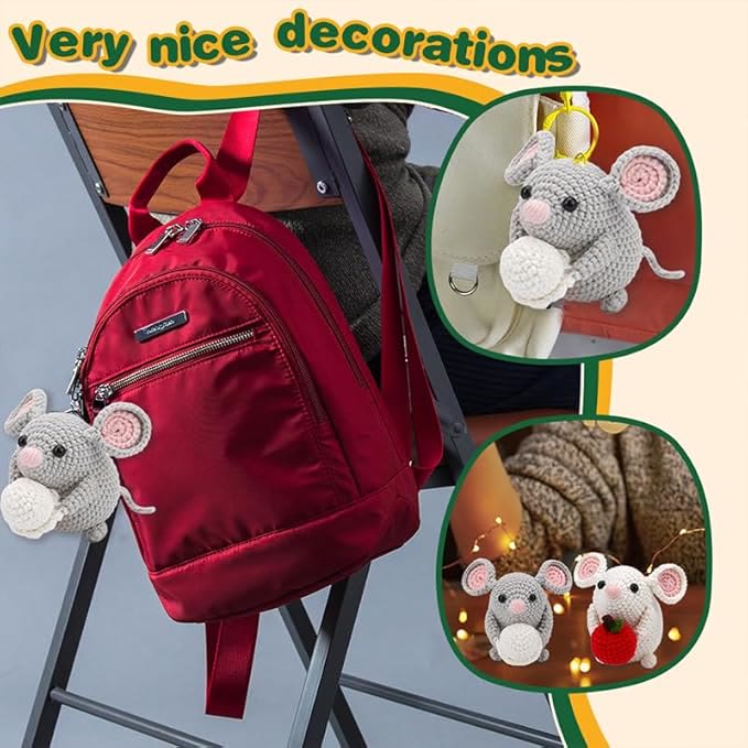  Handmade Mouse Crochet Kit -  Cute Mice Crochet Starter Craft | Couple Unique Anniversary Gifts - image 6