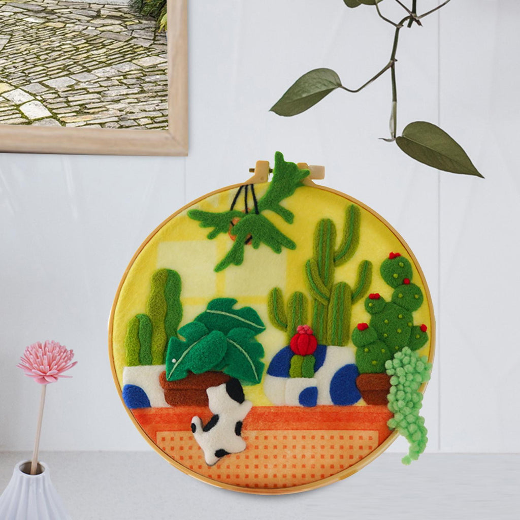 Lazy Time  Needle Felt  Kit With Frame - Diy Birthday Crafts |  Needle Felting For Beginners  - Lazy Time  Needle Felt  Kit - image 0