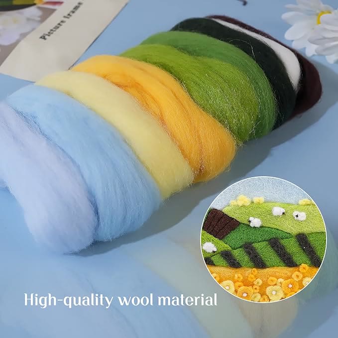 Sunset Needle Felt  Kit With Frame - Beautiful Landscape Crafts | Starter Wool Felt Set  - image 3