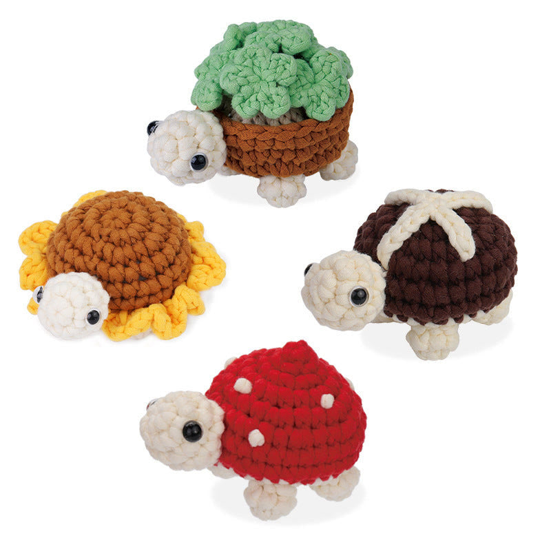  Handmade Sunflower Turtle Crochet Kit - Mini Cute Animal Dolls |  Unique Diy Bag Decor - Handmade Sunflower Turtle Crochet Kit - image 1
