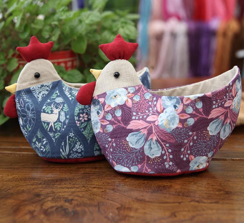 Embroidery Cocks Storage Basket Kit | Diy Patchwork Doll For Beginners | Suitable Housewarming Gifts - image 0