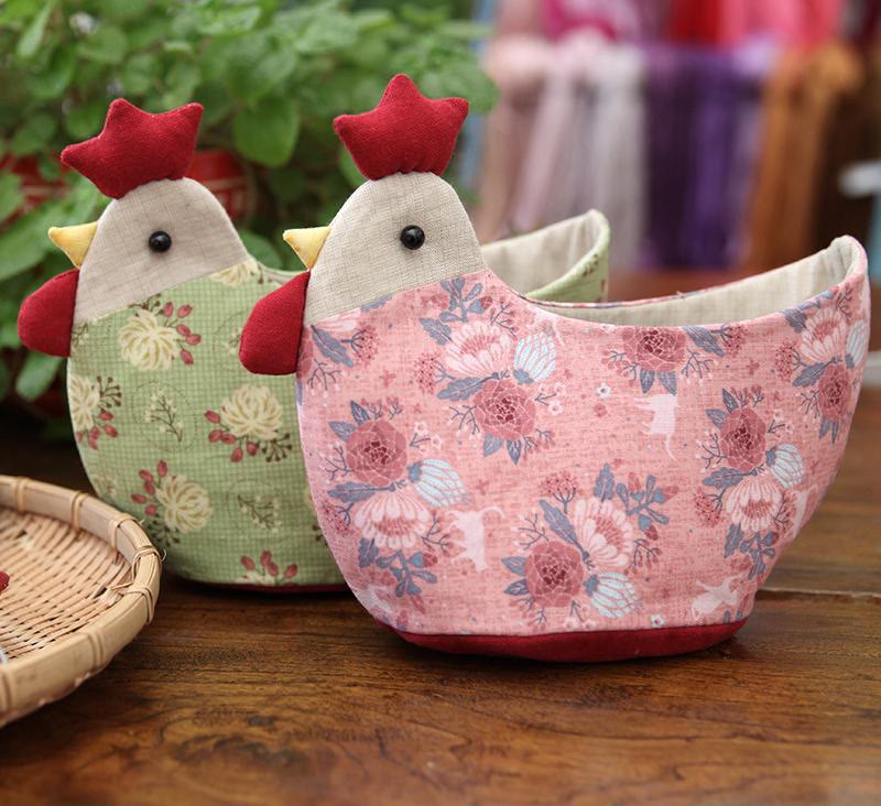 Embroidery Cocks Storage Basket Kit | Diy Patchwork Doll For Beginners | Suitable Housewarming Gifts - image 1