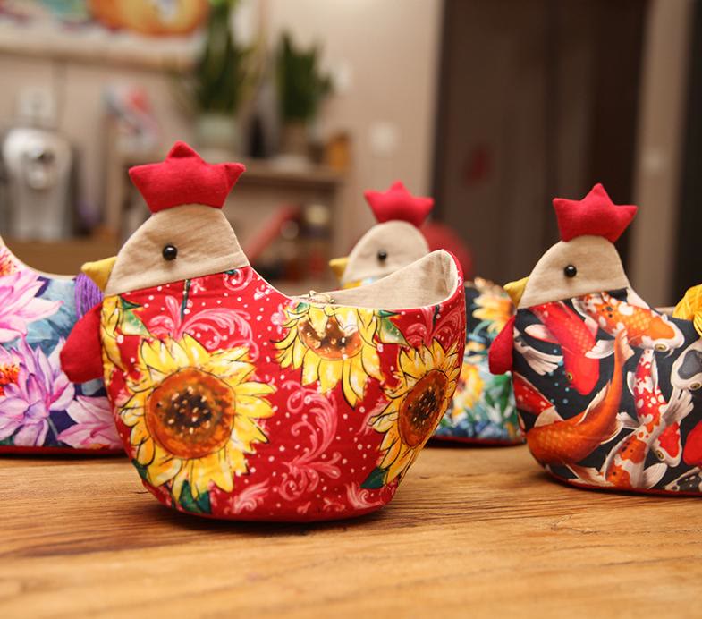 Embroidery Cocks Storage Basket Kit | Diy Patchwork Doll For Beginners | Suitable Housewarming Gifts - image 2