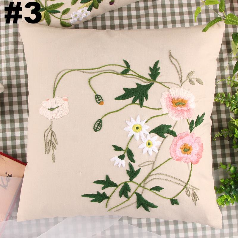 Embroidered  Pillow Case Kits  | Diy Craft Enthusiasts Gift |  Beautiful Floral Needlecrafts  - #3 - image 4