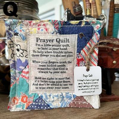 Prayer Quilt With Cross Inside | Pocket Prayer Wooden Cross | Mini Scripture Quilts | Remembrance Christian Gift - image 20