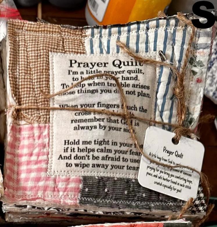 Prayer Quilt With Cross Inside | Pocket Prayer Wooden Cross | Mini Scripture Quilts | Remembrance Christian Gift - image 22