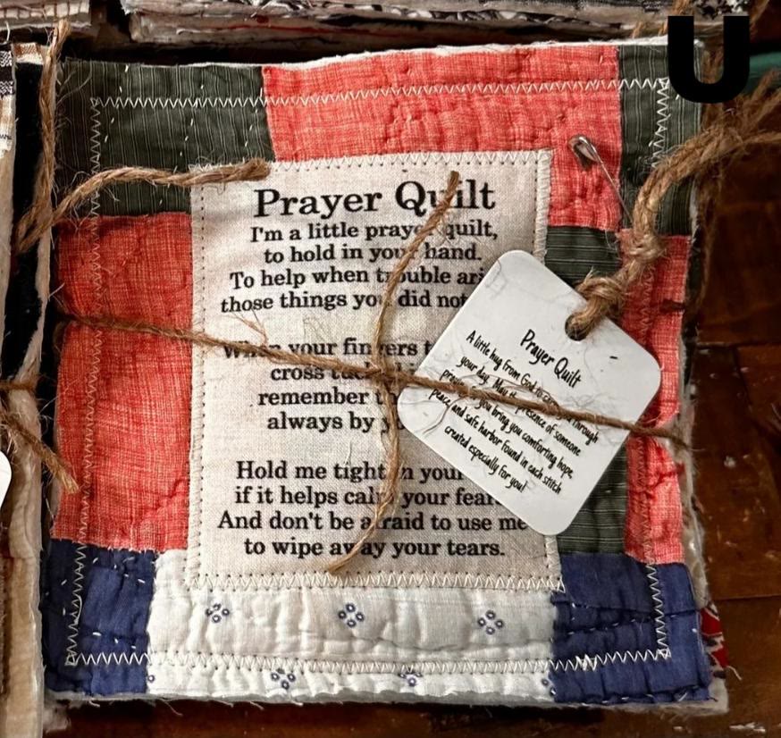Prayer Quilt With Cross Inside | Pocket Prayer Wooden Cross | Mini Scripture Quilts | Remembrance Christian Gift - image 24