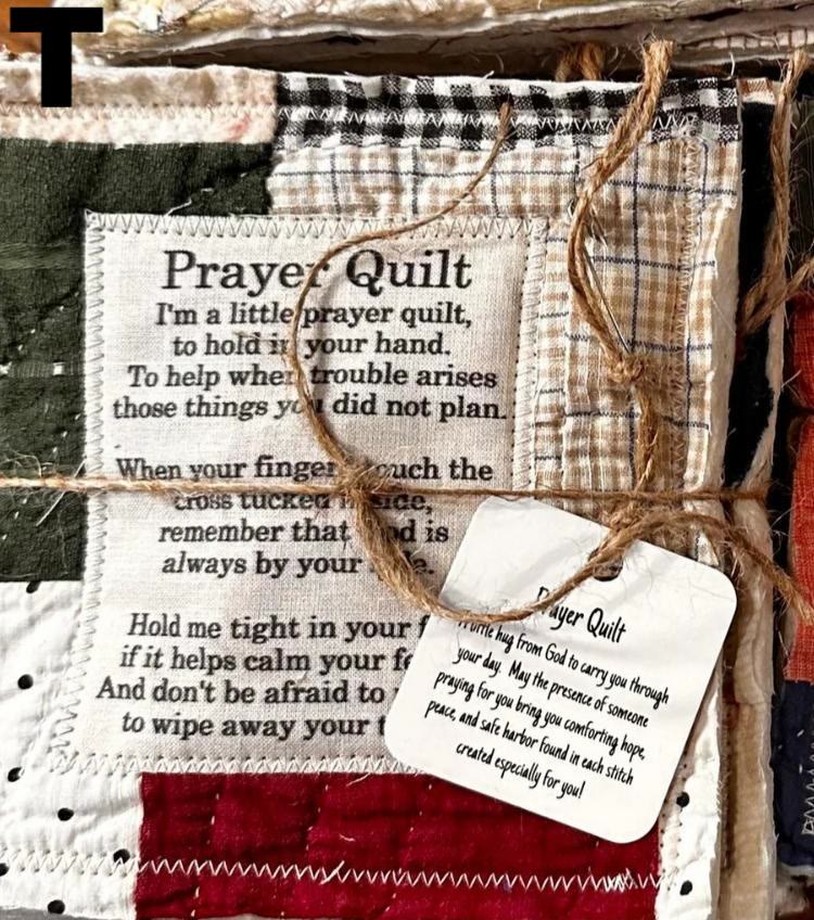 Prayer Quilt With Cross Inside | Pocket Prayer Wooden Cross | Mini Scripture Quilts | Remembrance Christian Gift - image 23