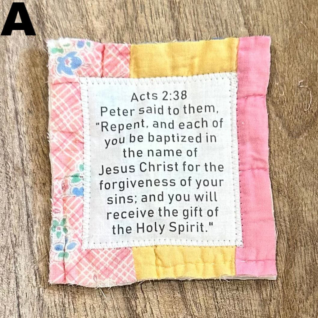 Prayer Quilt With Cross Inside | Pocket Prayer Wooden Cross | Mini Scripture Quilts | Remembrance Christian Gift - image 5