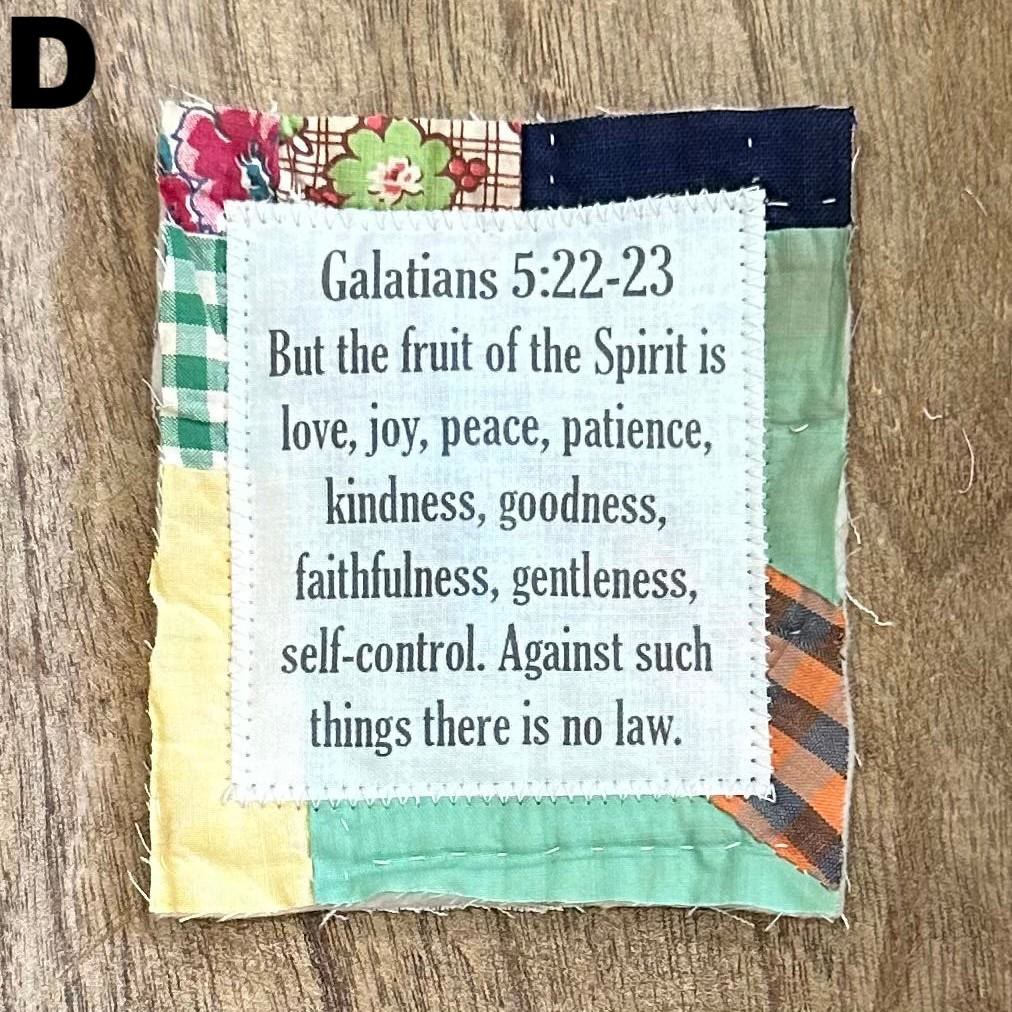 Prayer Quilt With Cross Inside | Pocket Prayer Wooden Cross | Mini Scripture Quilts | Remembrance Christian Gift - image 8