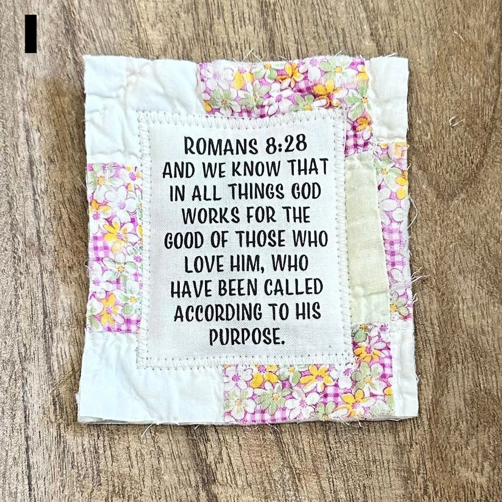 Prayer Quilt With Cross Inside | Pocket Prayer Wooden Cross | Mini Scripture Quilts | Remembrance Christian Gift - image 12