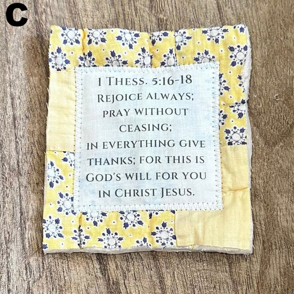 Prayer Quilt With Cross Inside | Pocket Prayer Wooden Cross | Mini Scripture Quilts | Remembrance Christian Gift - image 7
