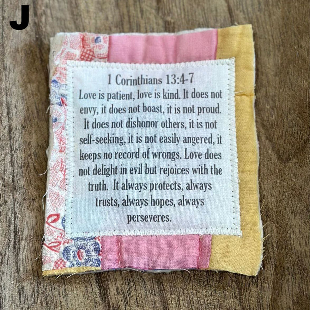 Prayer Quilt With Cross Inside | Pocket Prayer Wooden Cross | Mini Scripture Quilts | Remembrance Christian Gift - image 13