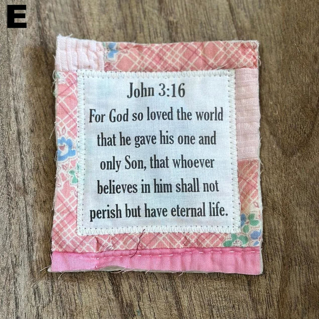 Prayer Quilt With Cross Inside | Pocket Prayer Wooden Cross | Mini Scripture Quilts | Remembrance Christian Gift - image 9