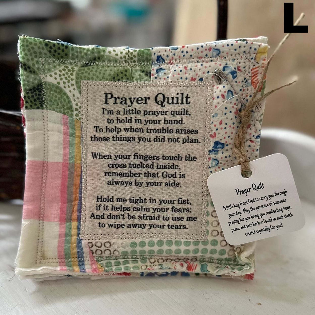 Prayer Quilt With Cross Inside | Pocket Prayer Wooden Cross | Mini Scripture Quilts | Remembrance Christian Gift - image 15