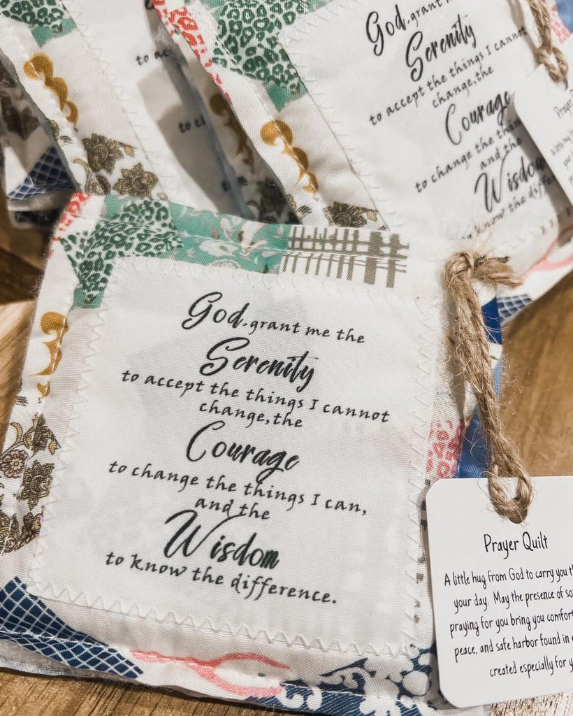 Prayer Quilt With Cross Inside | Pocket Prayer Wooden Cross | Mini Scripture Quilts | Remembrance Christian Gift - image 0