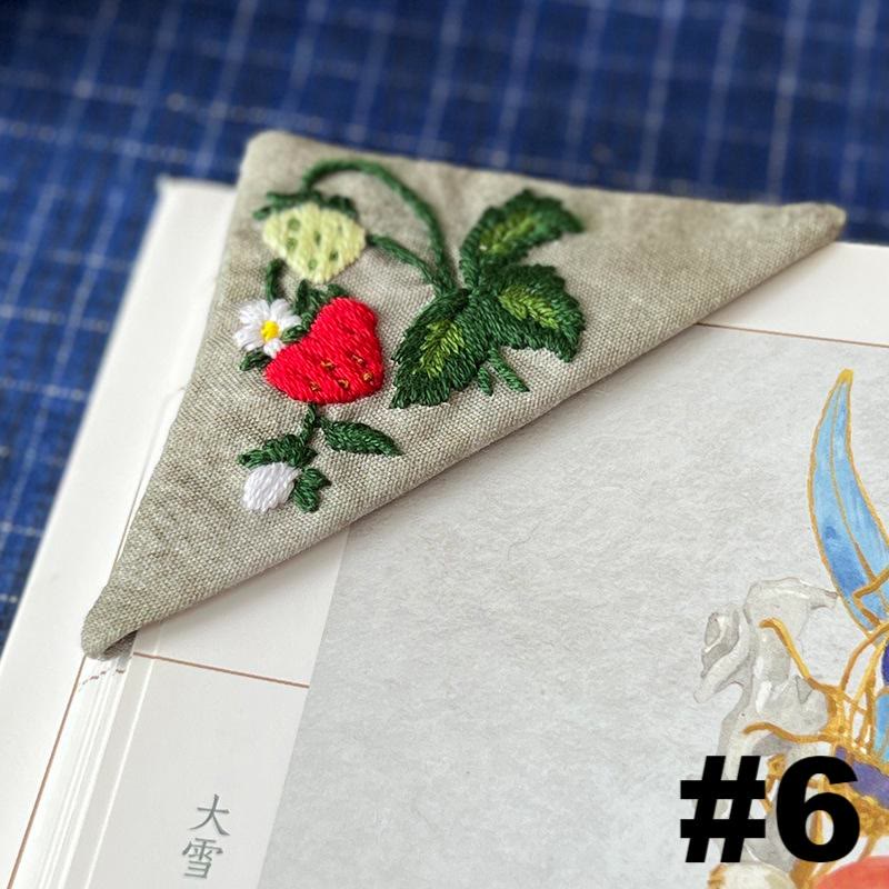 Embroidery Triangular Bookmark Kit |  Floral Corner Bookmark Craft  | Book Lover Gifts - #6 - image 8