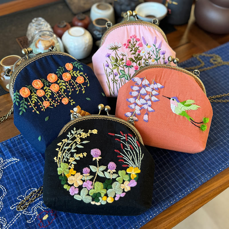 Embroidery Kiss Lock Bag Kit | Diy Stylish Coin Purse | Perfect for beginners - image 0