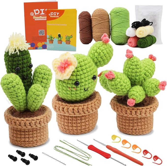  Handmade Cactus Crochet Kit - Crochet Kit For Starters | Cute Room Decoraton  - Handmade Cactus Crochet Kit - image 7