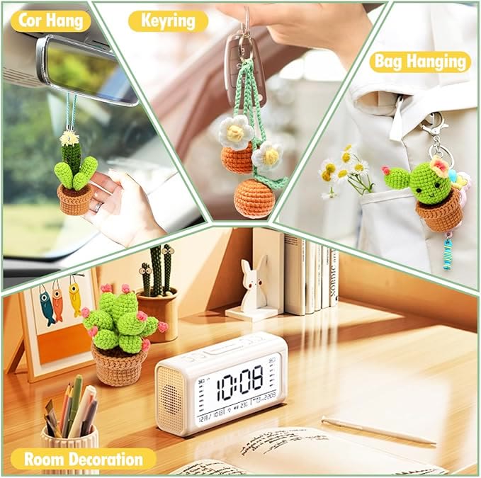  Handmade Cactus Crochet Kit - Crochet Kit For Starters | Cute Room Decoraton  - image 6