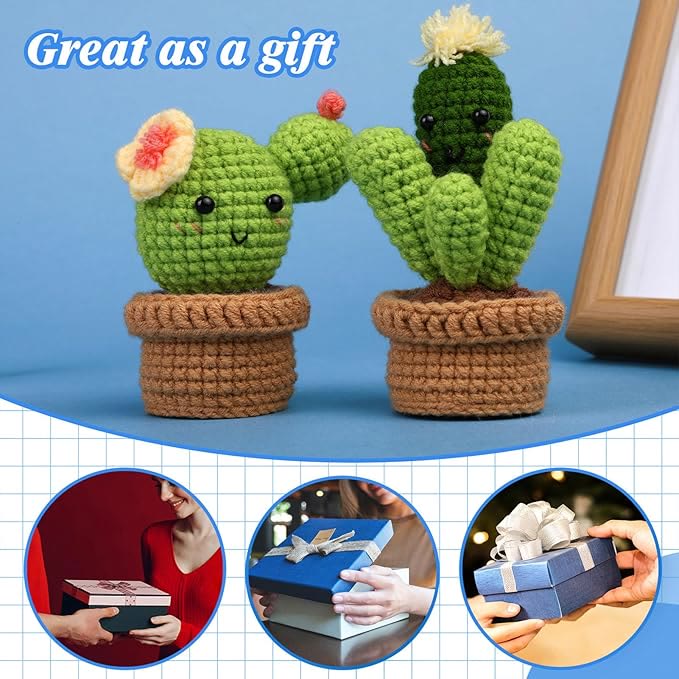  Handmade Cactus Crochet Kit - Crochet Kit For Starters | Cute Room Decoraton  - image 5