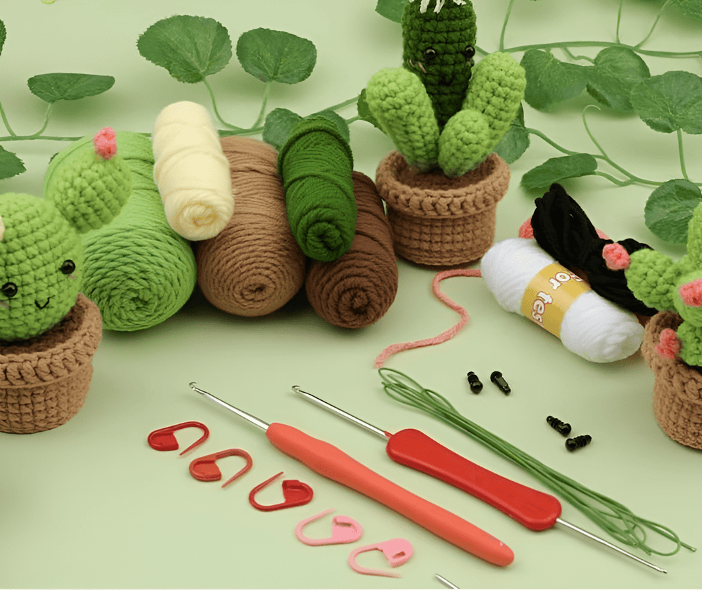  Handmade Cactus Crochet Kit - Crochet Kit For Starters | Cute Room Decoraton  - image 2