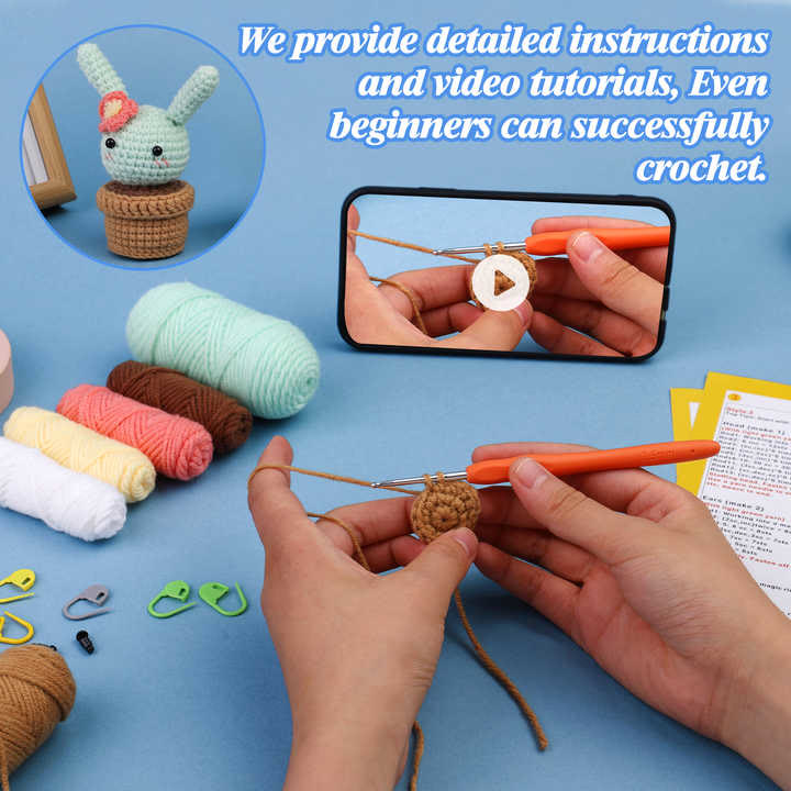  Handmade Potted Rabbit Crochet Kit - Lovely Keyring Accessories | Diy Crafts For Birthday Gifts - image 5