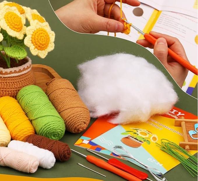  Handmade Sunflowers Crochet Kit -  Perfect Desk Ornament | Housewarming Gifts - image 2