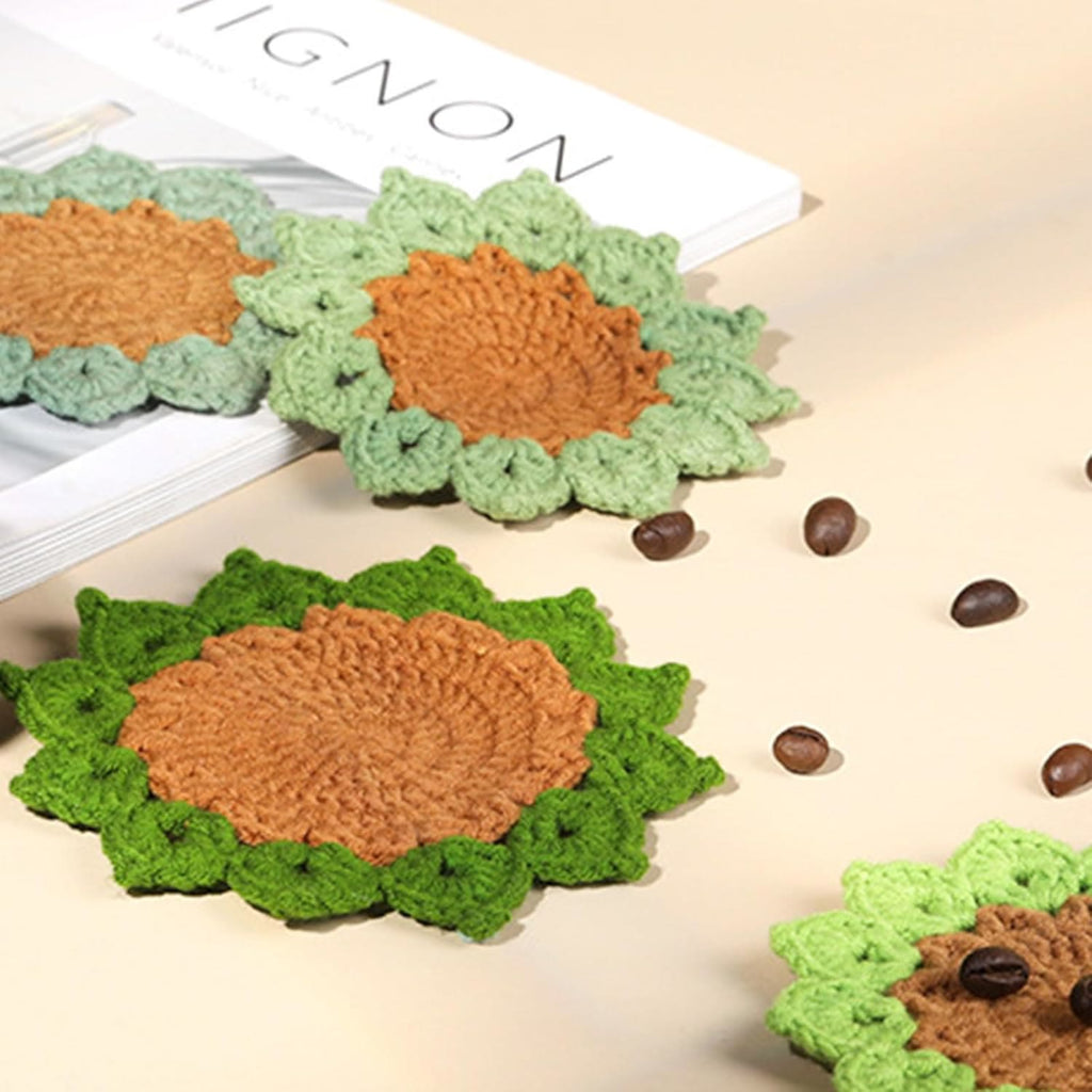  Handmade Coasters Crochet Kit - Diy Creative Coasters | Practical Handicraft Gifts  - image 2