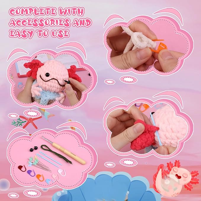  Handmade Salamander Crochet Kit - Unique Home Ornament |  Easy Diy Handicraft - image 4