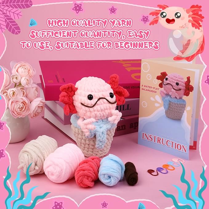  Handmade Salamander Crochet Kit - Unique Home Ornament |  Easy Diy Handicraft - image 2