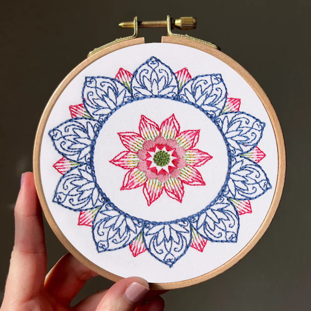 Rubbyoo Embroidery Kit - Bule Petal Handmake Craft |  Easy Needlework For Starters - image 7