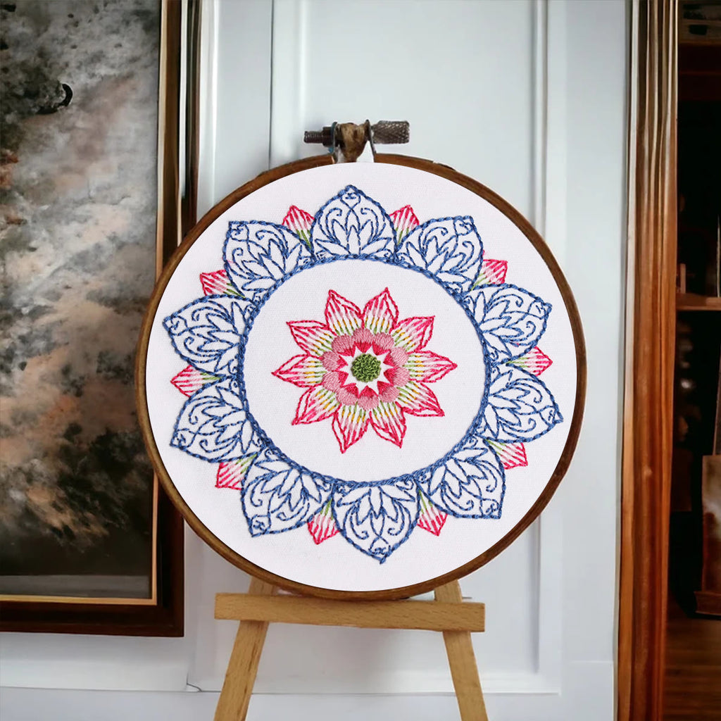 Rubbyoo Embroidery Kit - Bule Petal Handmake Craft |  Easy Needlework For Starters - image 3