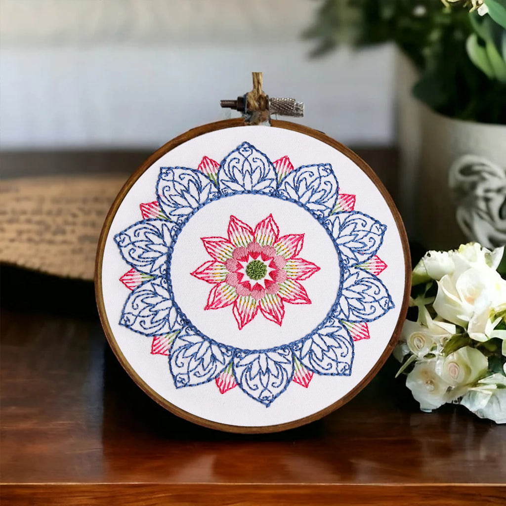 Rubbyoo Embroidery Kit - Bule Petal Handmake Craft |  Easy Needlework For Starters - image 2