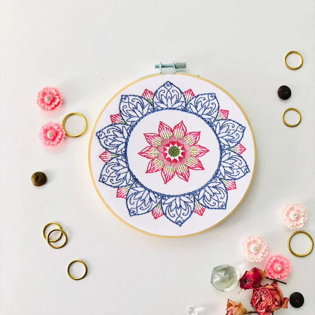 Rubbyoo Embroidery Kit - Bule Petal Handmake Craft |  Easy Needlework For Starters - image 5