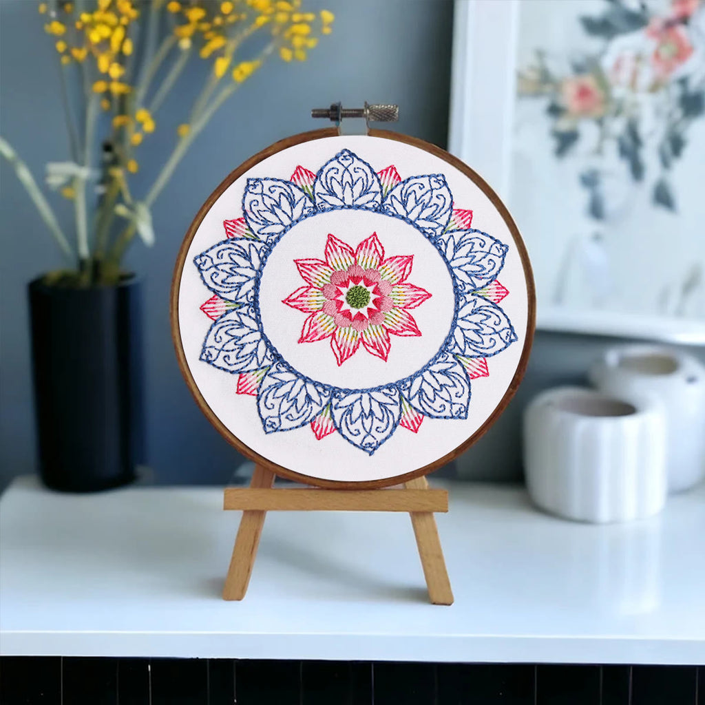 Rubbyoo Embroidery Kit - Bule Petal Handmake Craft |  Easy Needlework For Starters - image 8