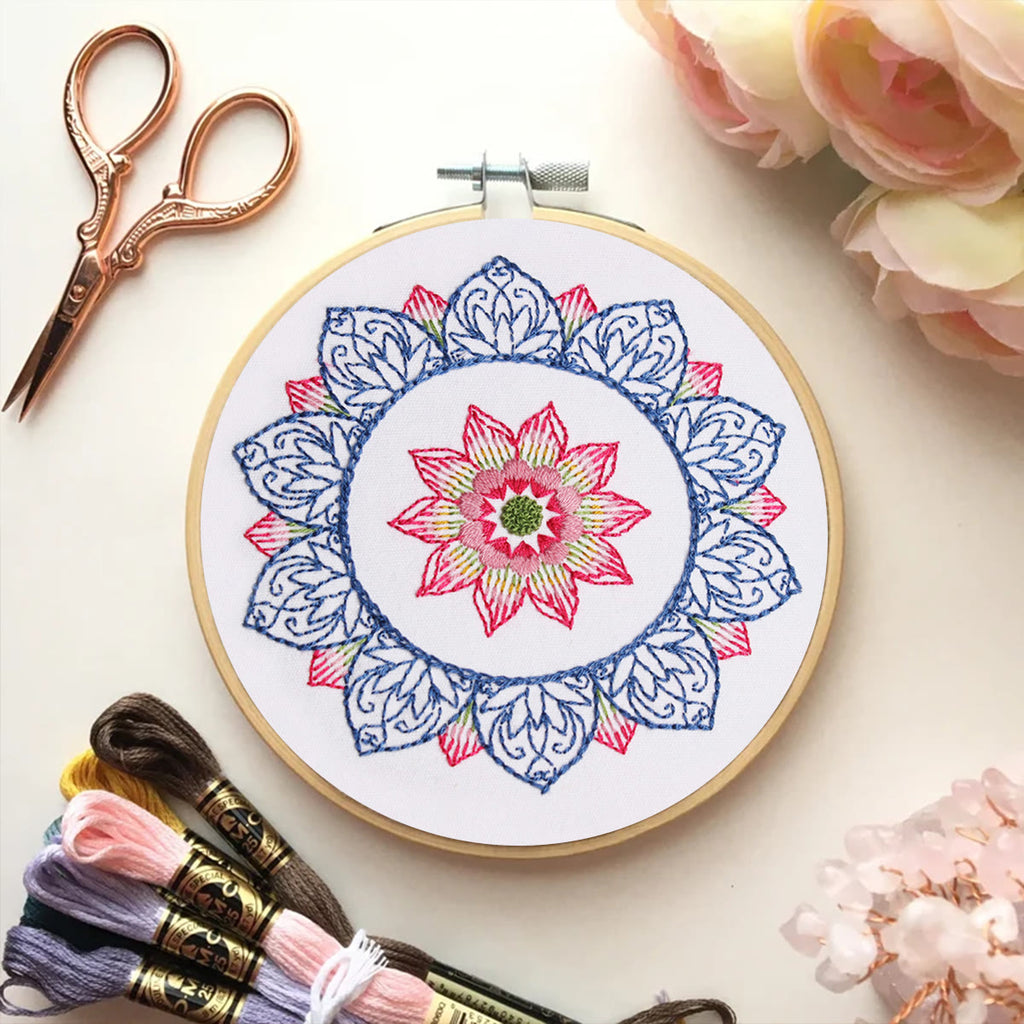 Rubbyoo Embroidery Kit - Bule Petal Handmake Craft |  Easy Needlework For Starters - image 4