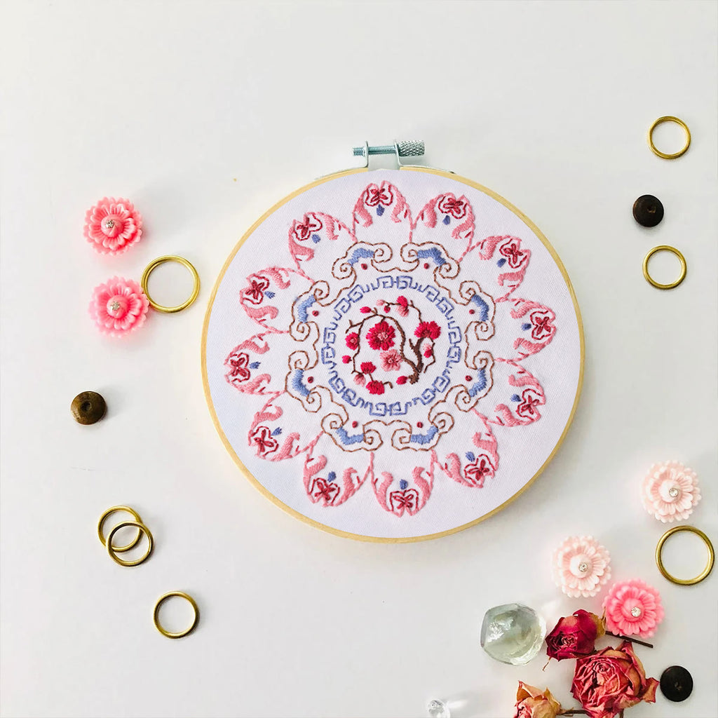 Rubbyoo Embroidery Kit - Pink Petal Handmade Craft | Beautiful Gifts For Mom - image 3