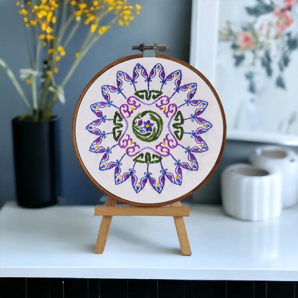 Rubbyoo Embroidery Kit - Purple Petal Handmade Craft | Nice Home Decoration - image 9