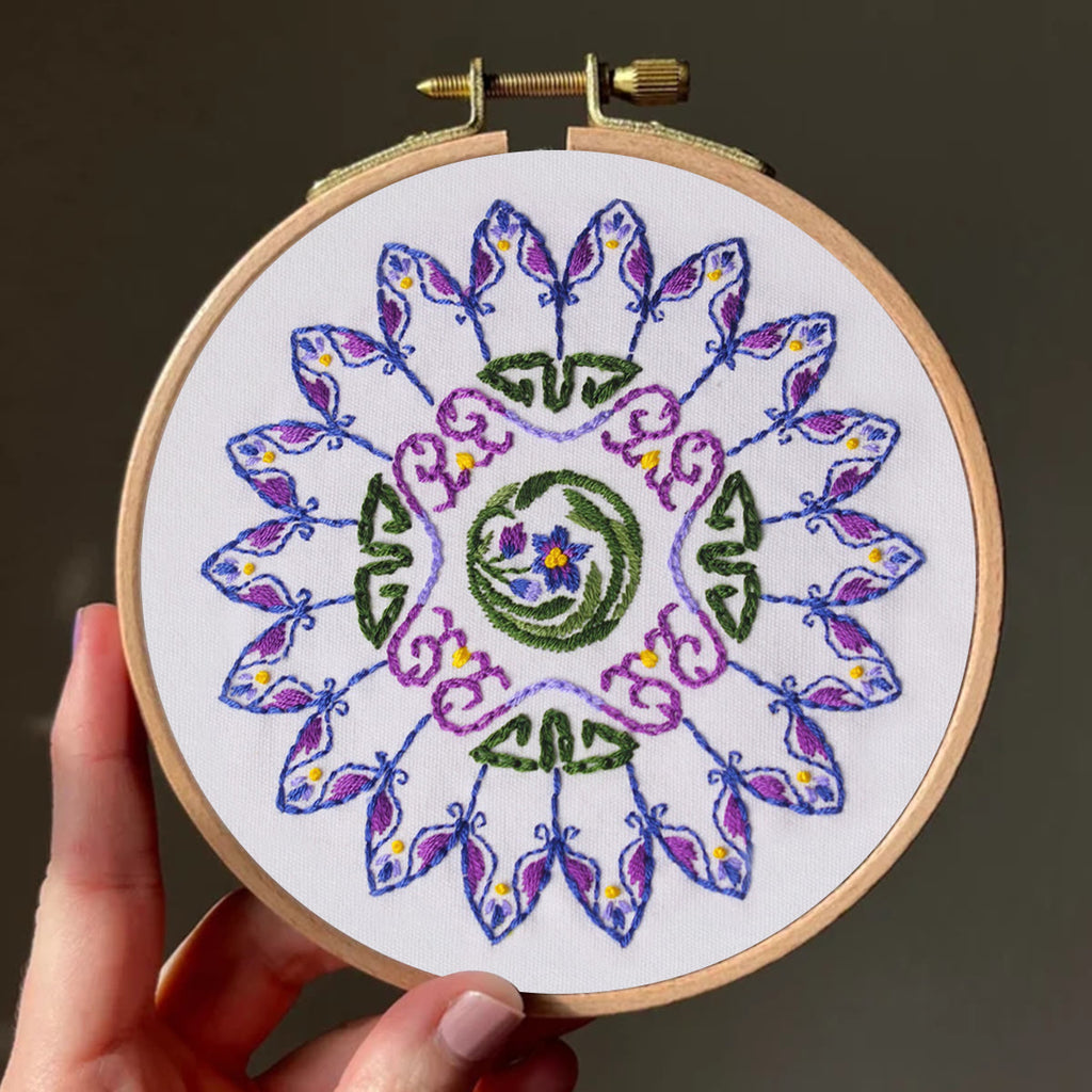 Rubbyoo Embroidery Kit - Purple Petal Handmade Craft | Nice Home Decoration - image 2